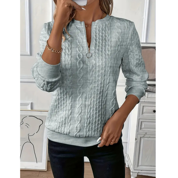 Nuala  | Sweat Élégant à Zip en Polaire | Hiver