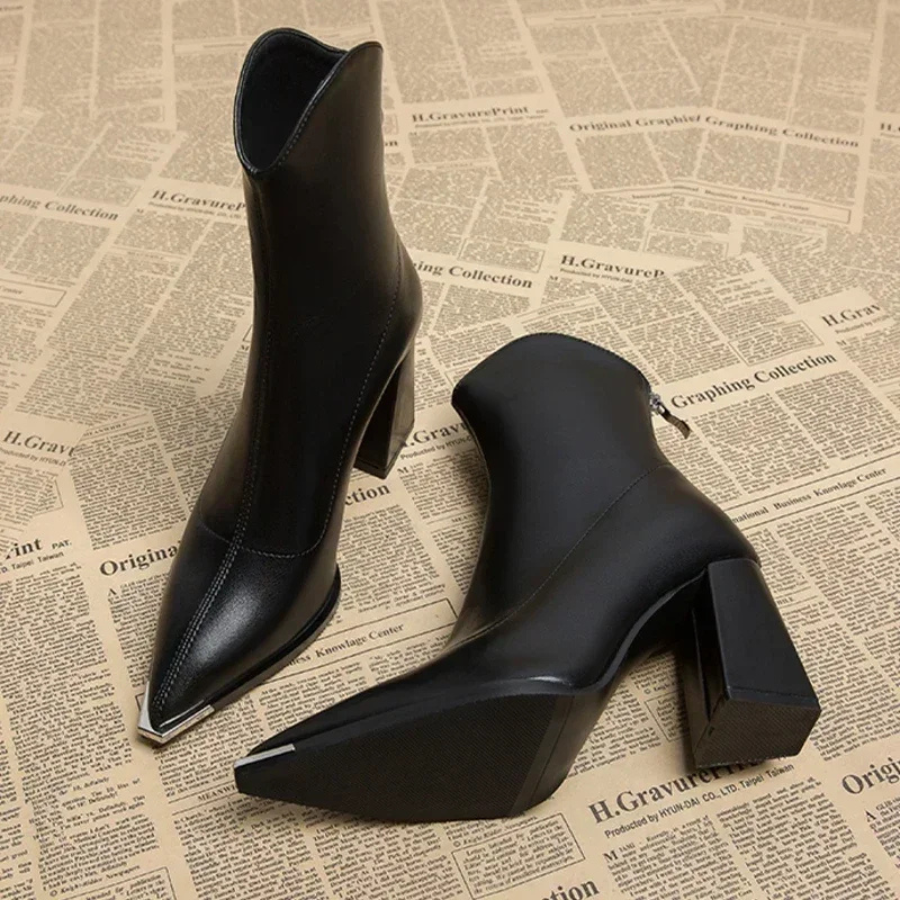 Lucie | Bottines à talons pour Femme | Fermeture Éclair
