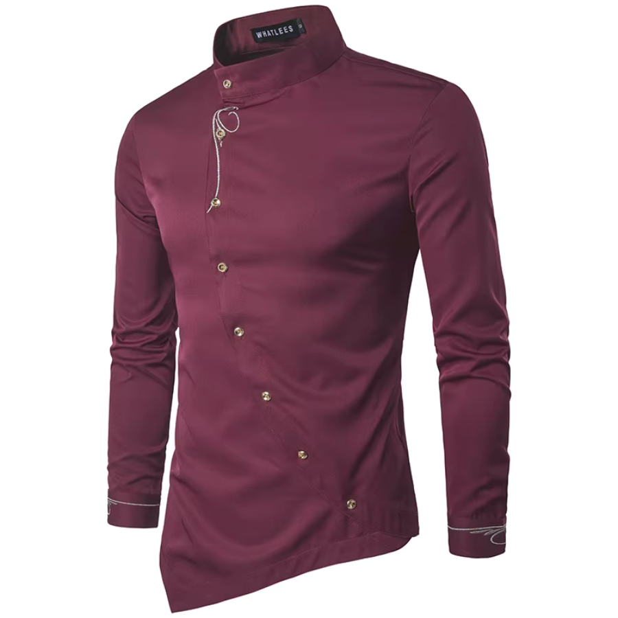 Nils | Chemise à col montant pour hommes | Manche Longue