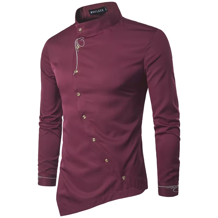 Nils | Chemise à col montant pour hommes | Manche Longue