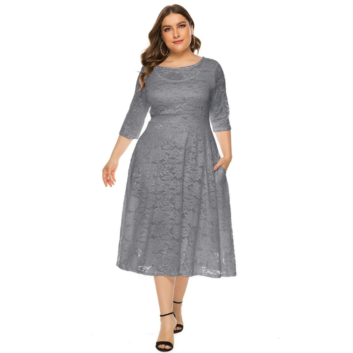 Karoline | Robe d'invitée de mariage grande taille pour femme | Midi