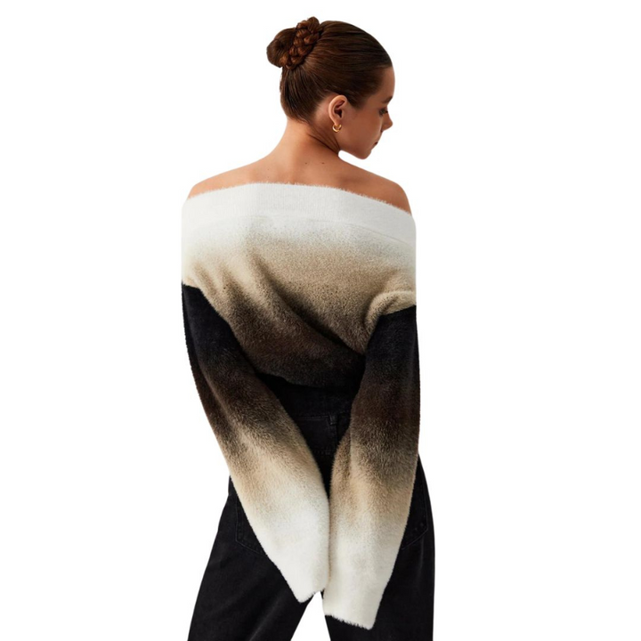 Eline | Pull en maille moelleux à gradient sans épaules | Style