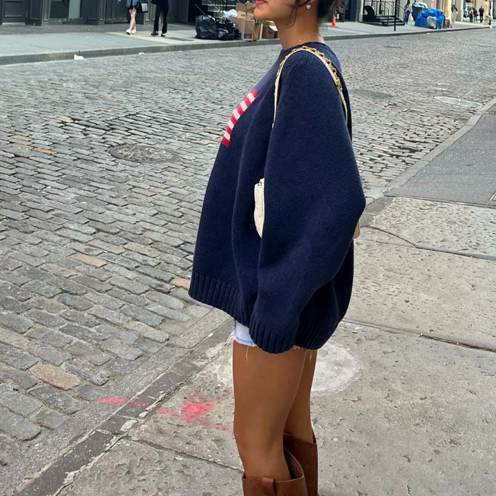 Cordelia | Pull avec Drapeau Américain pour femme | Chaud