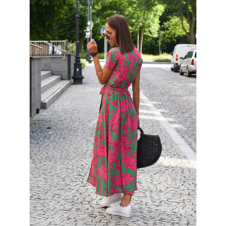 Janneke | Robe d'été à fleurs pour femme | Midi