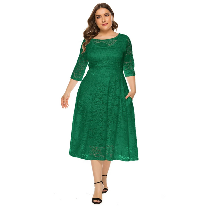 Karoline | Robe d'invitée de mariage grande taille pour femme | Midi