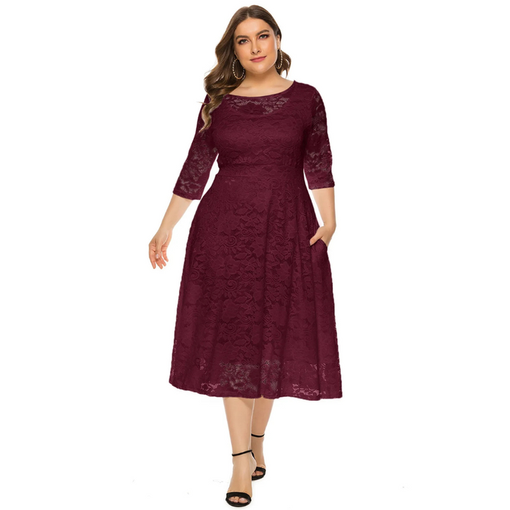Karoline | Robe d'invitée de mariage grande taille pour femme | Midi