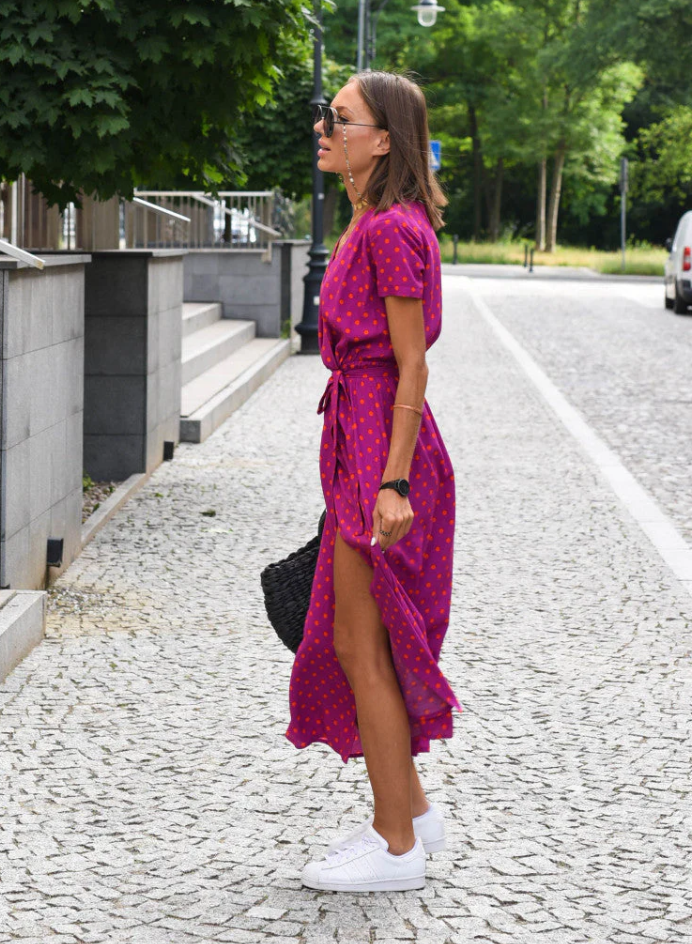 Chloe | Robe Midi Femme Fleurie et Élégante