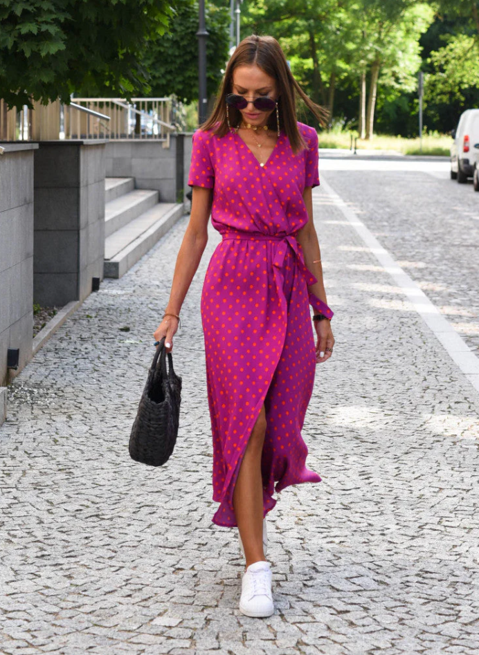 Chloe | Robe Midi Femme Fleurie et Élégante
