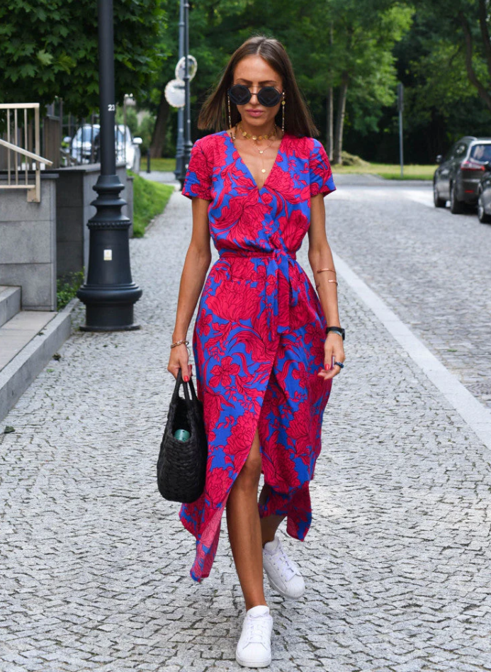 Chloe | Robe Midi Femme Fleurie et Élégante