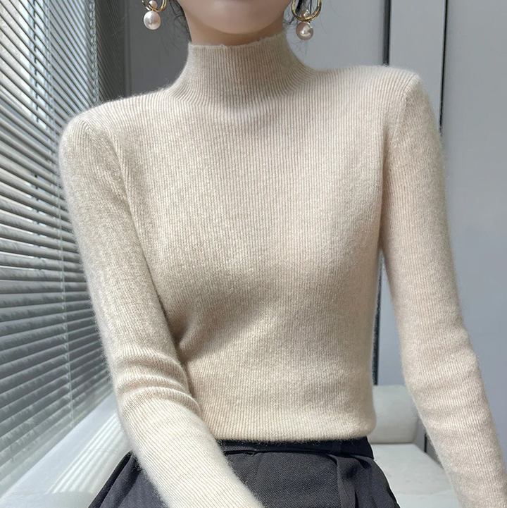 Ella | Pull Femme Col Roulé Élégant en Maille