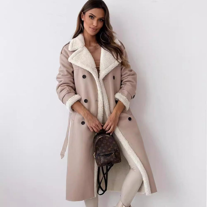 Dominique | Manteau Long Femme Doublé Fausse Fourrure