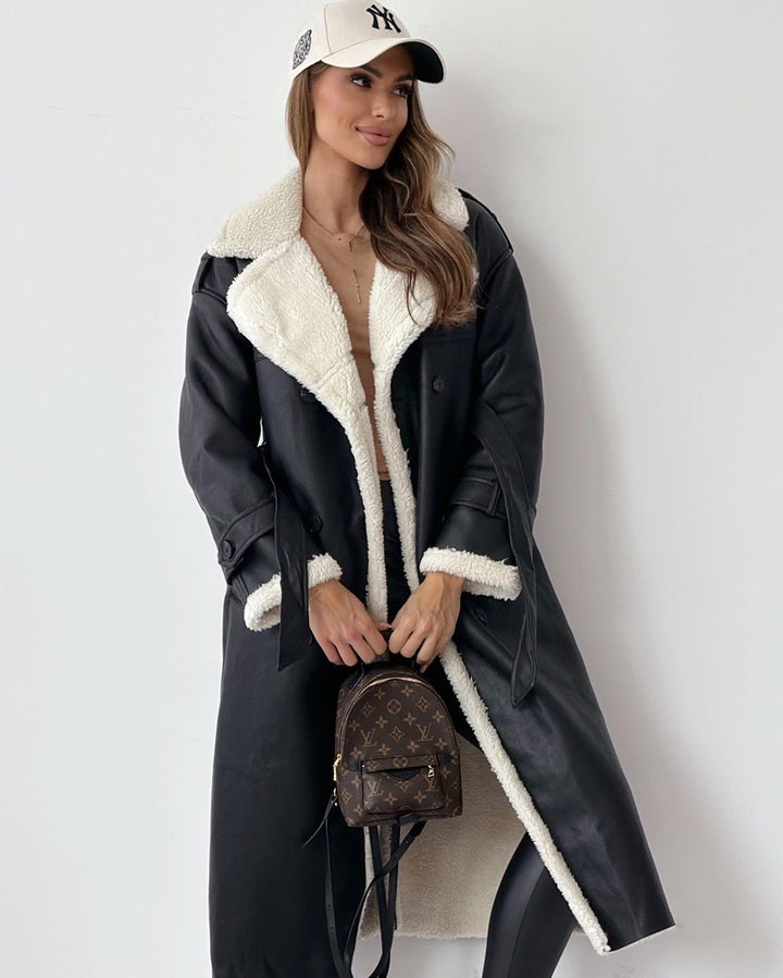 Dominique | Manteau Long Femme Doublé Fausse Fourrure
