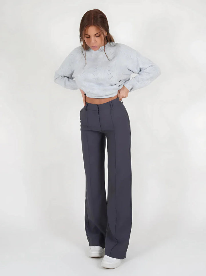 Alya | Pantalon Femme Taille Haute Évasé