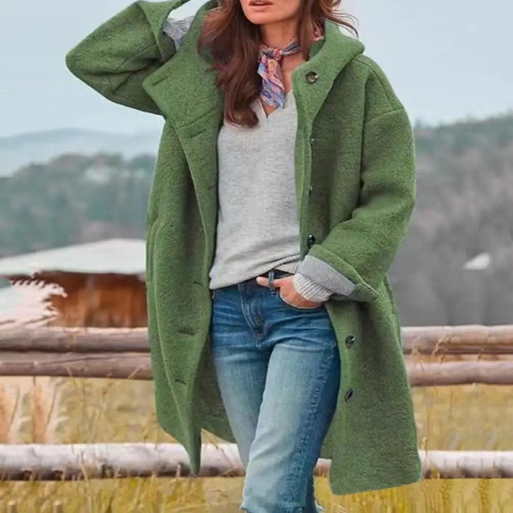 Élise | Manteau Femme Oversize Vert Décontracté