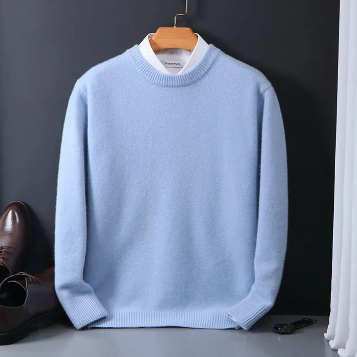 Thierry | Pull Homme Bleu Col Rond Classique