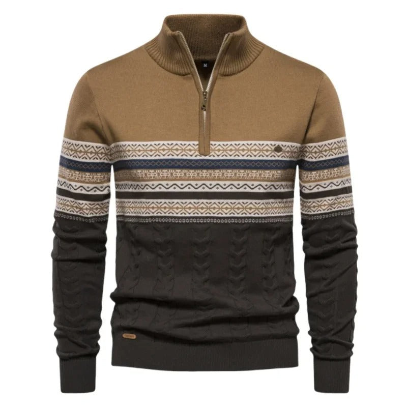 Élio | Pull Homme Demi-Zip Motifs