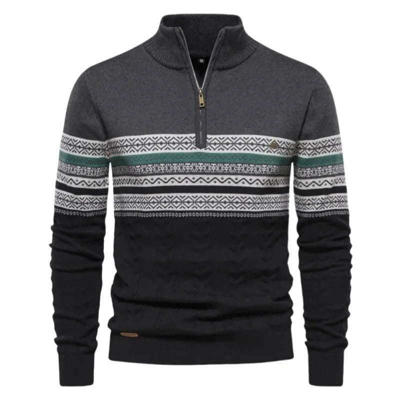 Élio | Pull Homme Demi-Zip Motifs