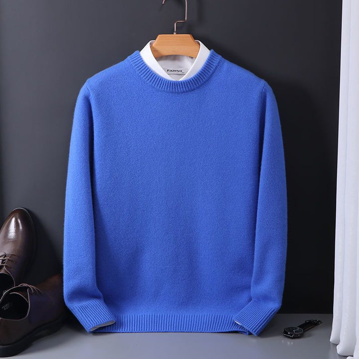 Thierry | Pull Homme Bleu Col Rond Classique