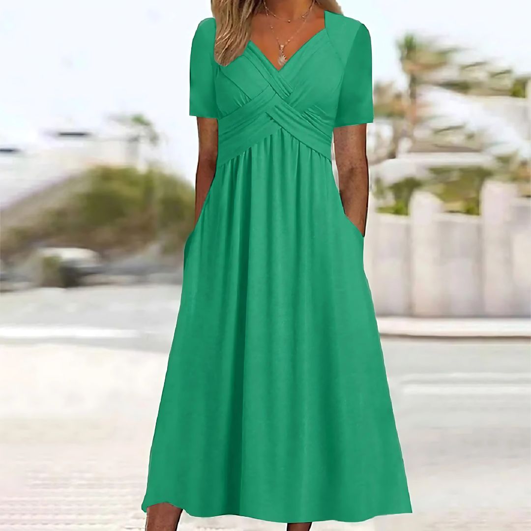 Hana | Robe Femme Élégante Midi Portefeuille