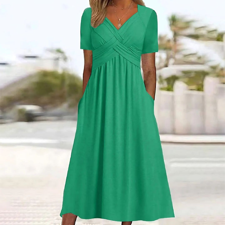 Hana | Robe Femme Élégante Midi Portefeuille