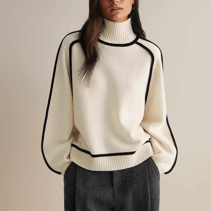 Charlie | Pull Col Roulé Femme Oversize Élégant