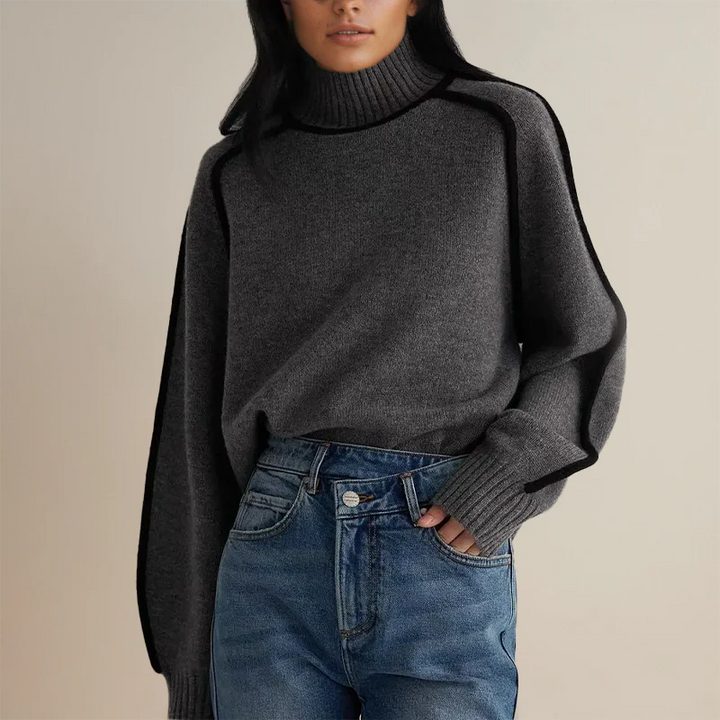 Charlie | Pull Col Roulé Femme Oversize Élégant