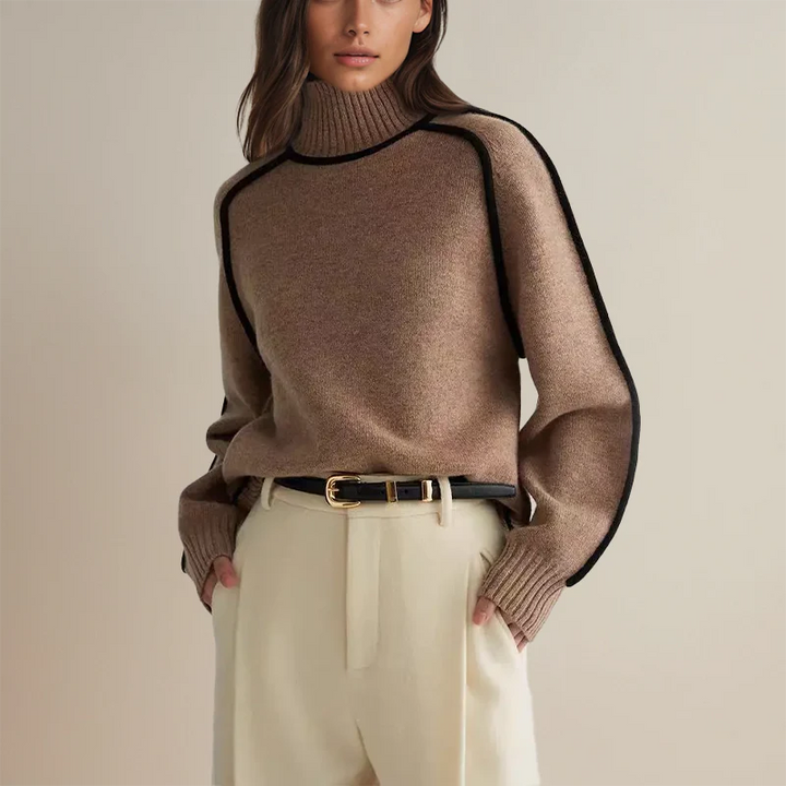 Charlie | Pull Col Roulé Femme Oversize Élégant