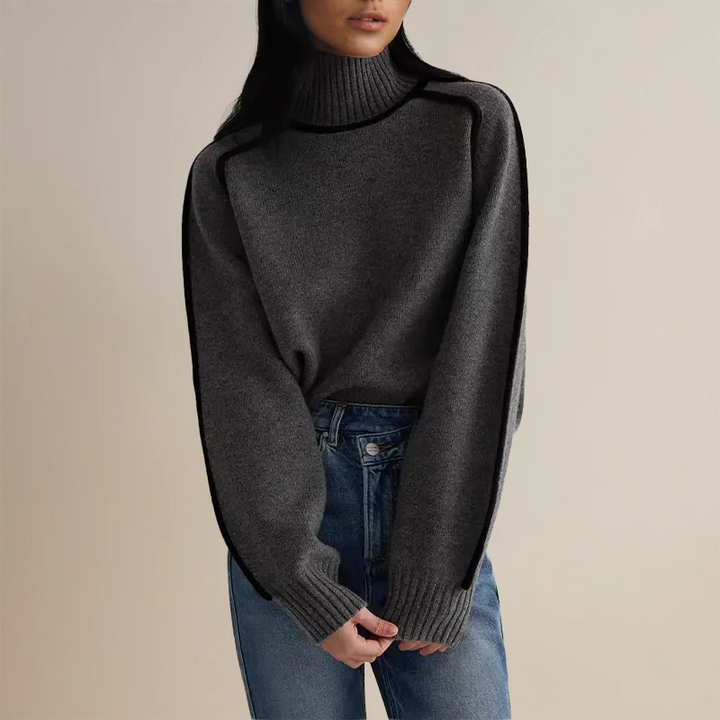 Charlie | Pull Col Roulé Femme Oversize Élégant