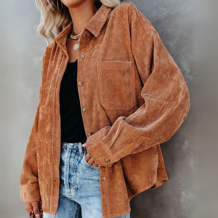 Yasmine | Veste Femme Vintage en Velours Côtelé