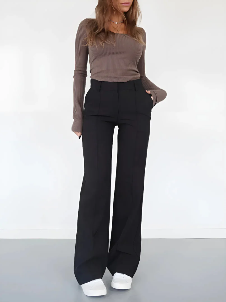 Alya | Pantalon Femme Taille Haute Évasé