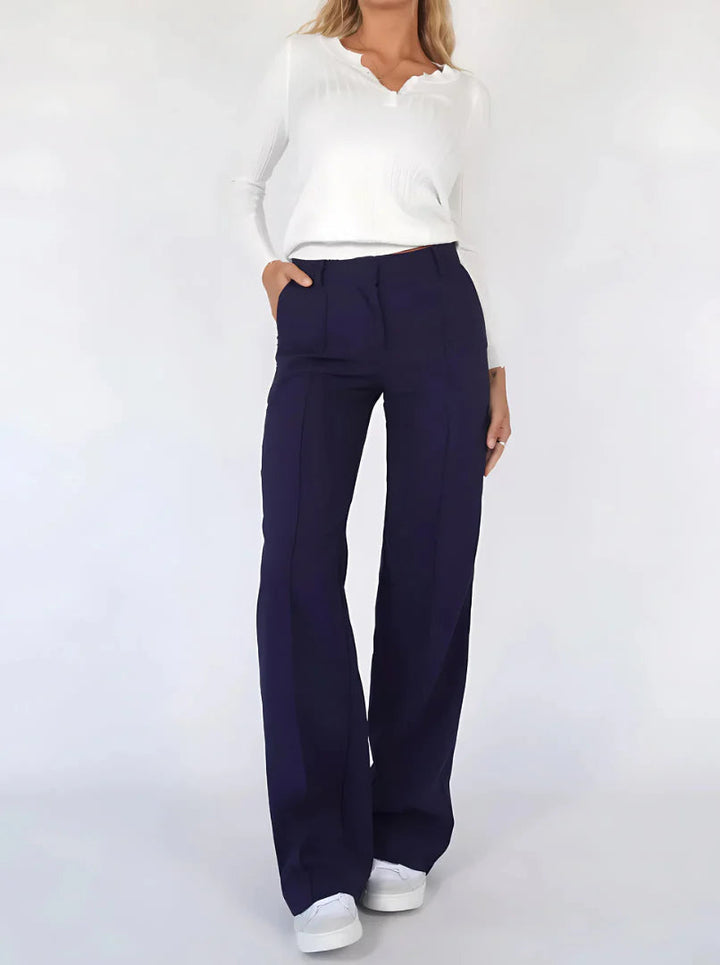 Alya | Pantalon Femme Taille Haute Évasé